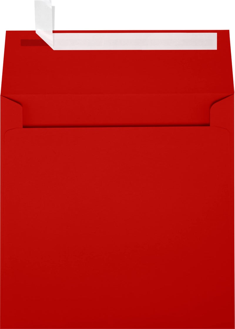 LUXPaper Square Invitation Envelopes | Peel & Press | 6 1/2" x 6 1/2" | Holiday Red | 60lb. Text | 50 Qty - Image 1